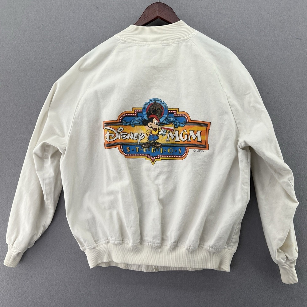 Vintage Disney MGM Studios 100% Cotton White Lightweight Canvas Jacket Size XL - Picture 3 of 5